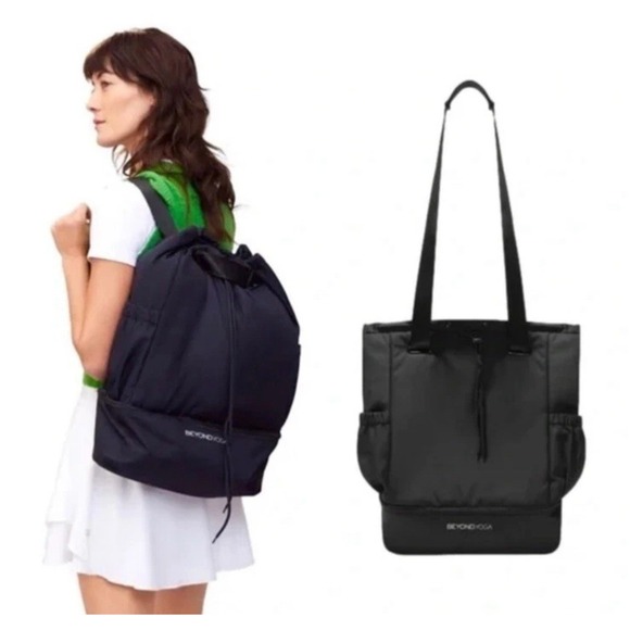 Beyond Yoga Convertible Gym Pilates Bag Black Backpack Tote Workout Athletic - Picture 1 of 14